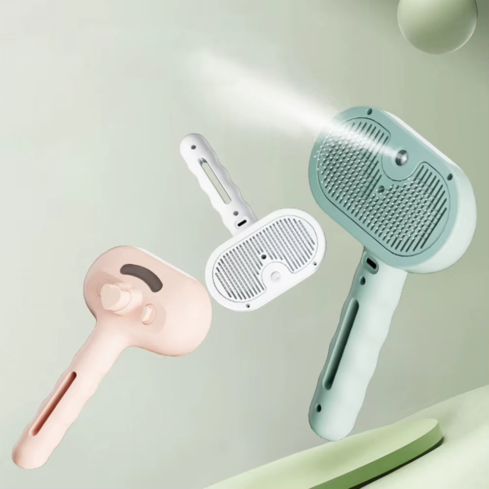 3 in 1 Cat Steam Brush with Release Button Cat Grooming Brush Rechargeable Cat Hair Brush Dog Brush for Cats Dogs Small Animals