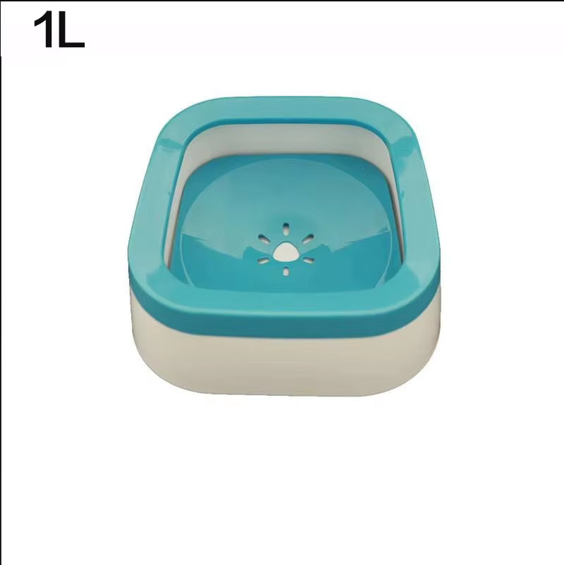 1.5L Dog ABS Plastic Drinking Water Floating Bowl Non-Wetting Mouth Ca