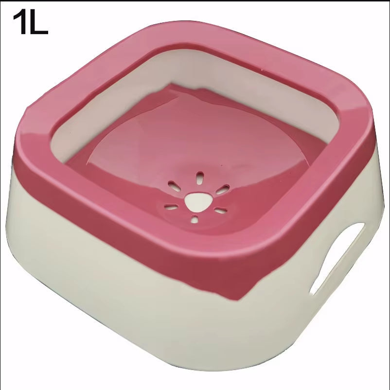 1.5L Dog ABS Plastic Drinking Water Floating Bowl Non-Wetting Mouth Ca