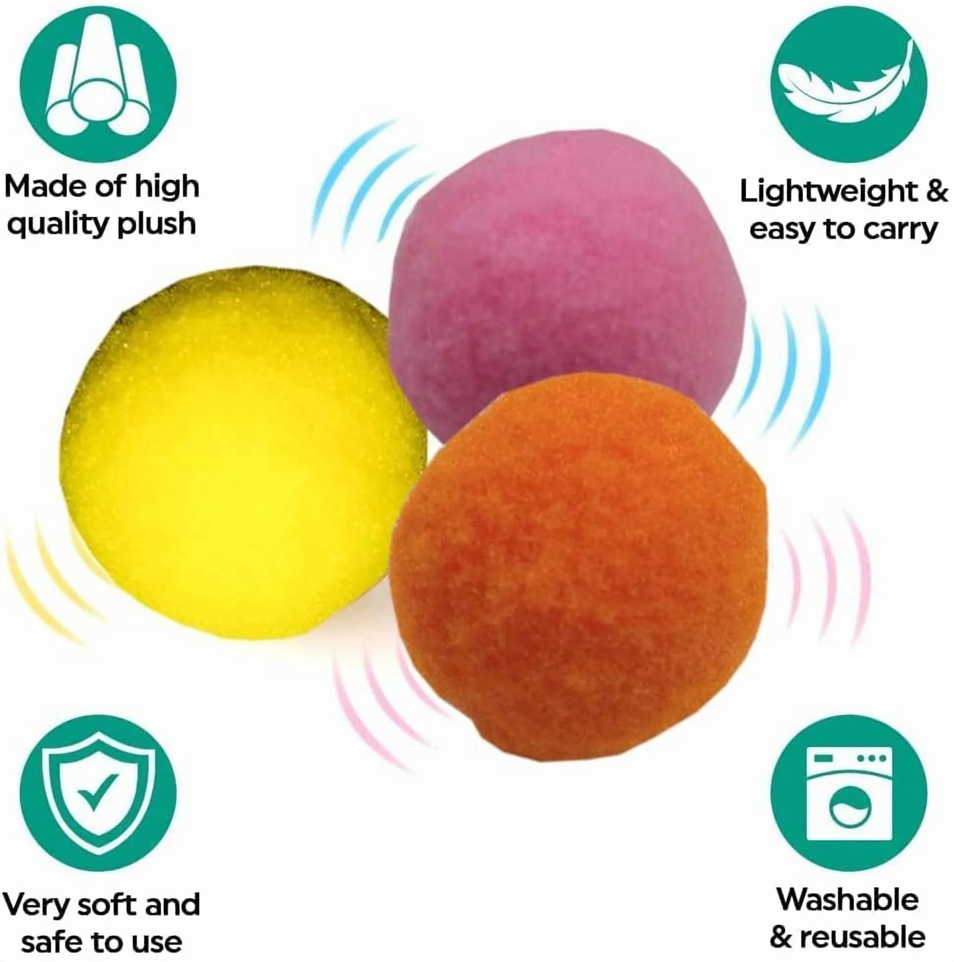 10/20/30Pcs Cat Toy Balls Soft Kitten Pompon Toys Indoor Cats Interactive Playing Quiet Ball Cats Favorite Toy Assorted 10 Colors