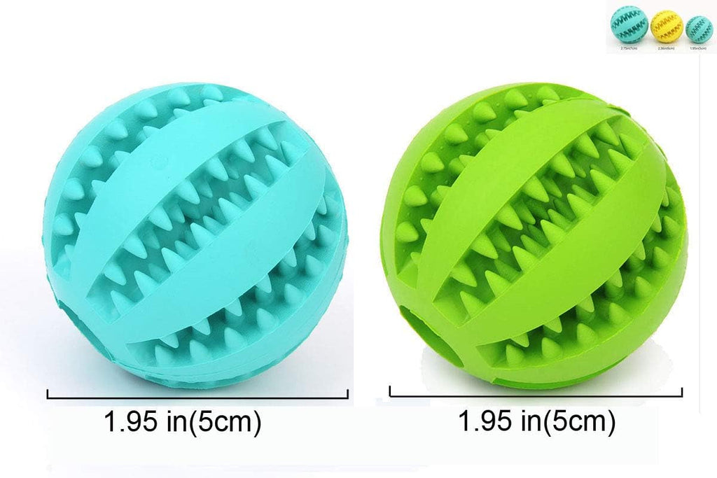 2 Pack Dog Toy Ball，Nontoxic Bite Resistant Teething Toys Balls for Small/Medium/Large Dog and Puppy Cat, Dog Pet Food Treat Feeder Chew Tooth Cleaning Ball Exercise Game IQ Training
